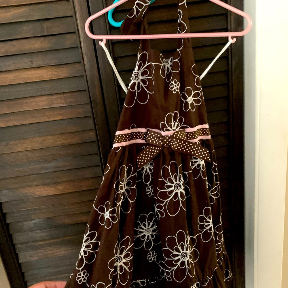 Brown and Pink Halter Sun Dress Size 6